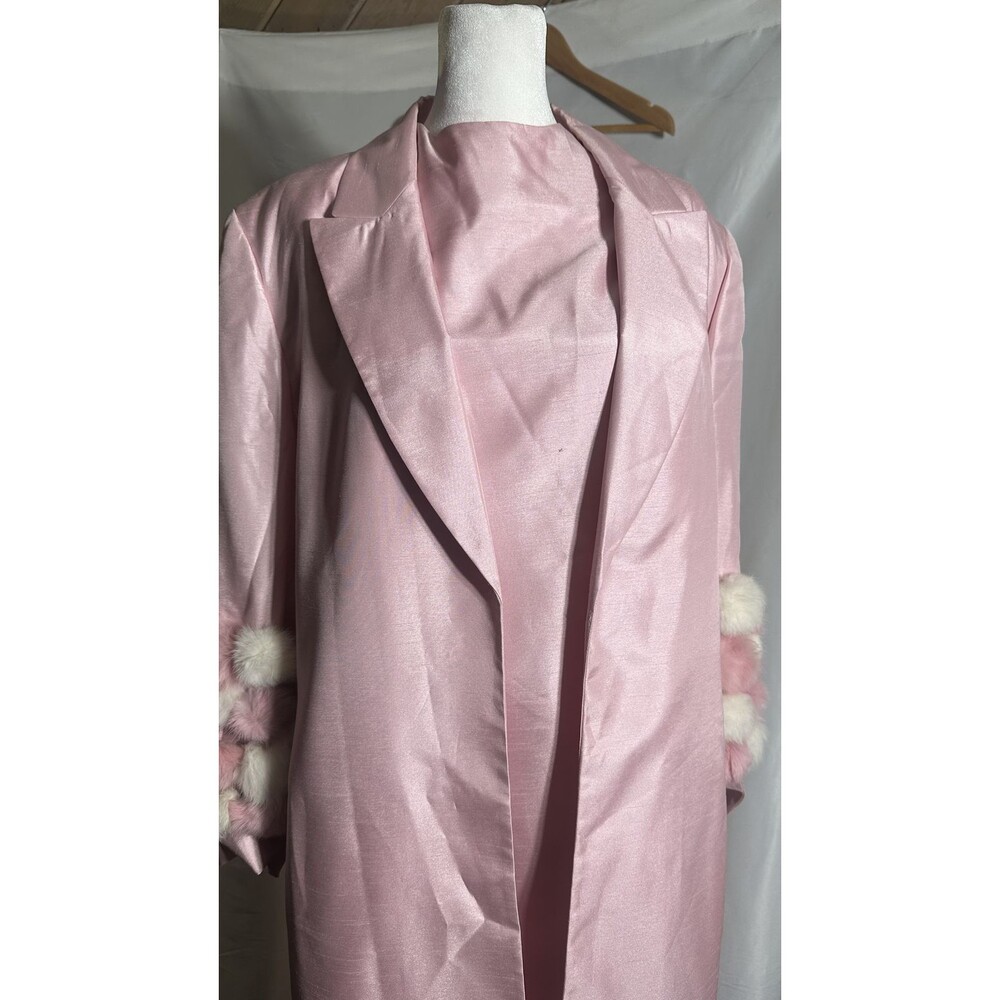 Vintage Collections for Le Suit Dress and Coat Set with Rabbit Fur